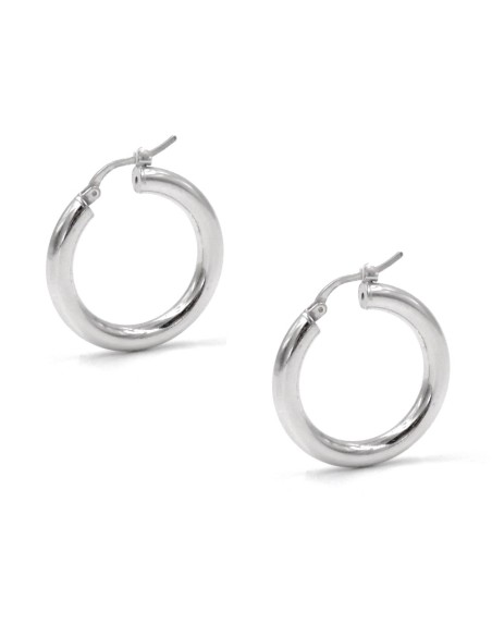 Orecchini Cerchio Spesso in Argento 925 Diametro cm 3,5