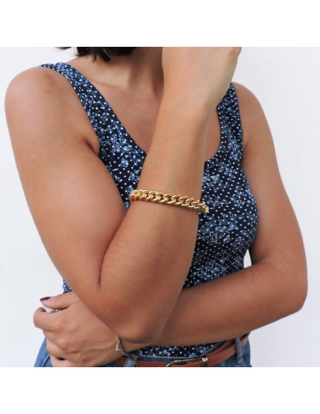 Gold Plated 925 Sterling Silver Curb Bracelet 