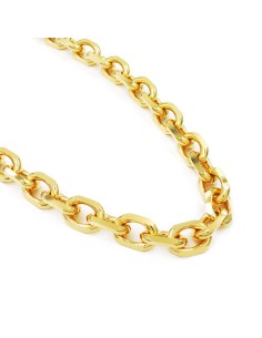 Gold Plated Bronze Oval Chain Necklace