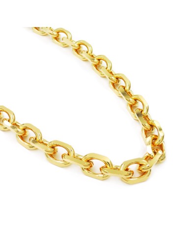 Gold Plated Bronze Oval Chain Necklace