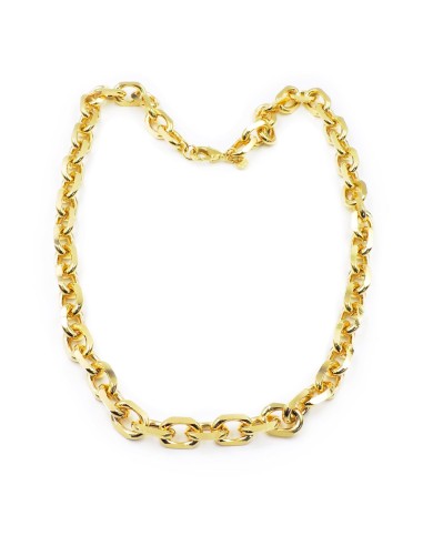 Gold Plated Bronze Oval Chain Necklace