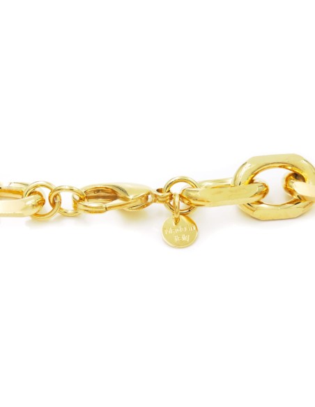 Gold Plated Bronze Oval Chain Necklace