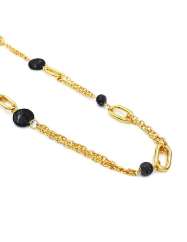 Collana Catena Ovale in Bronzo Dorato con...
