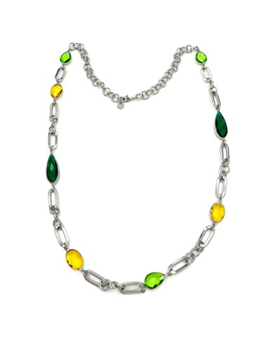 Collana Catena Ovale in con Pietre Idrotermali