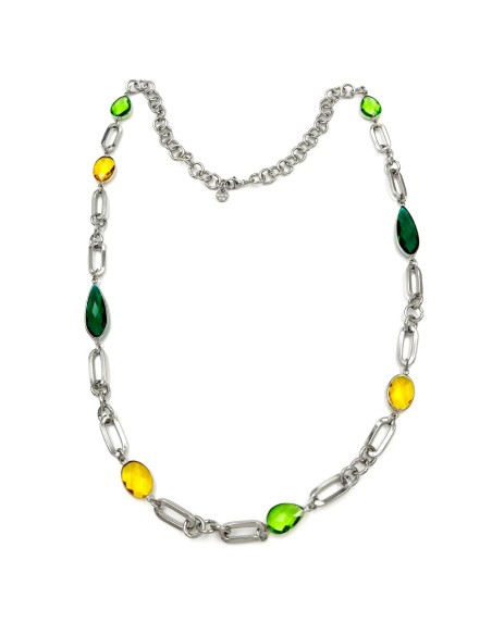 Oval Chain Necklace with Hydrothermal Stones