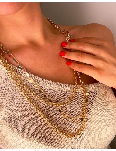 Ovale Halsketten mit Mehrfarbigen Steinen und...