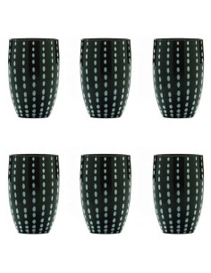 Zafferano Perle Set 6 Bicchieri in Vetro Nero