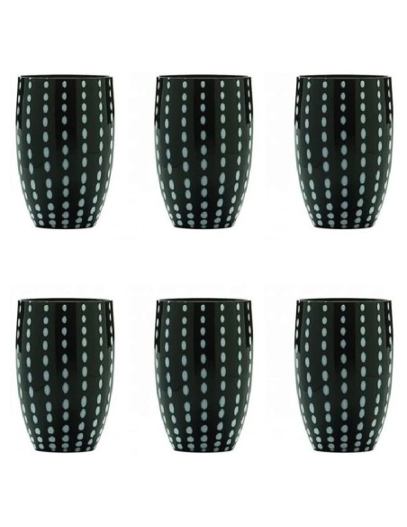 Zafferano Perle Black Glass Tumbler Set of 6