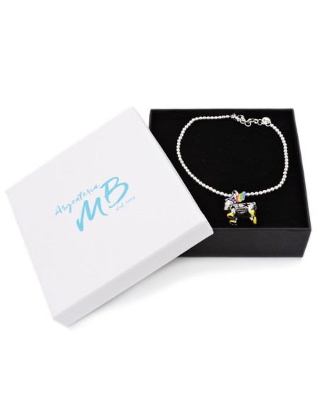 Bracciale Catena Donna in Argento 925 Rodiato Con Ciondolo Doppia Stella