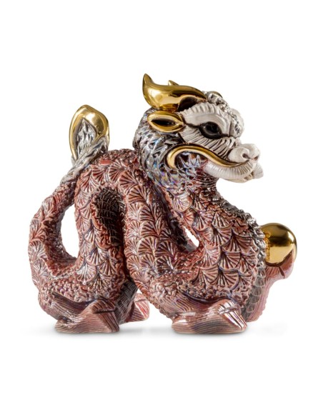 Red Chinese Dragon Ceramic Sculpture De Rosa Rinconada