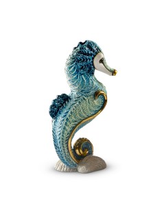 Turquoise Sea Horse Ceramic Sculpture De Rosa Rinconada 2