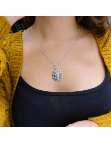 Collana con Medaglia in Argento Memento Audere...