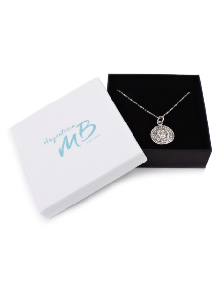 Memento Audere Semper Solid Silver Necklace with Medal