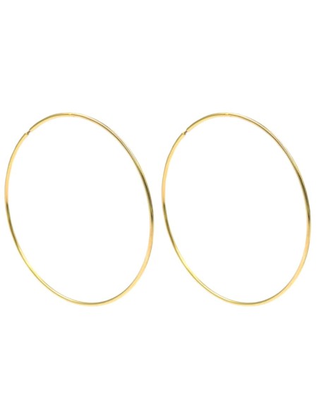 Orecchini Cerchi Grandi in Argento 925 Placcato Oro