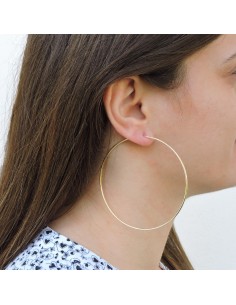 Gold Plated Sterling Silver Large Hoop Earrings  2