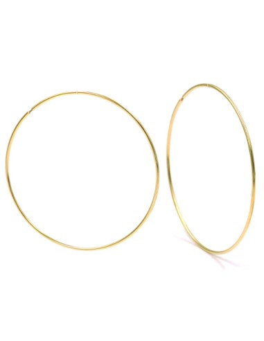 Gold Plated Sterling Silver Large Hoop Earrings 