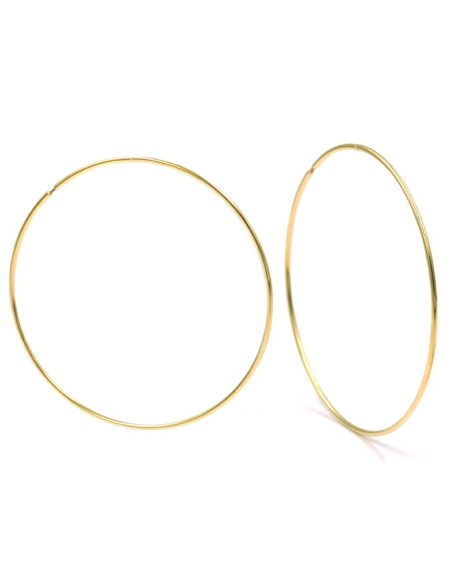 Orecchini Cerchi Grandi in Argento 925 Placcato Oro