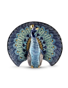 Pfauenskulptur aus Keramik von Rosa Rinconada