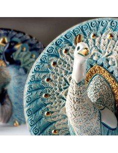 Weißer Pfau Künstlerische Keramikskulptur von Rosa Rinconada 2