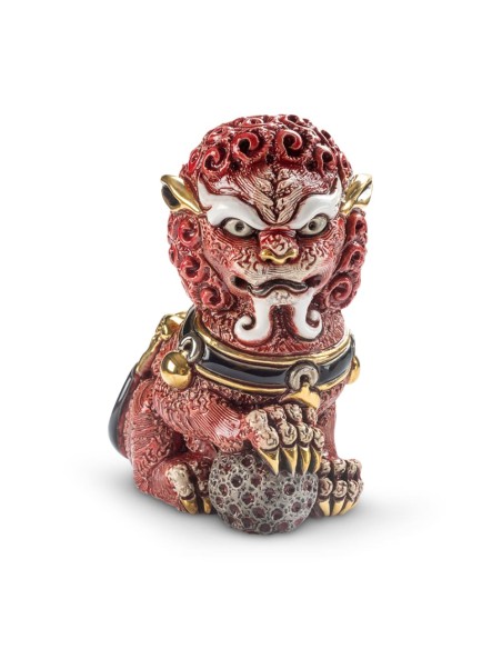 Red Foo Lion Ceramic Sculpture De Rosa Rinconada