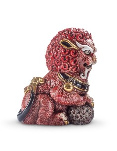 Red Foo Lion Ceramic Sculpture De Rosa Rinconada 2