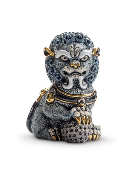 Blue Foo Lion Ceramic Sculpture De Rosa Rinconada