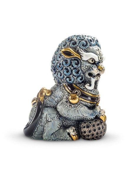 Blue Foo Lion Ceramic Sculpture De Rosa Rinconada