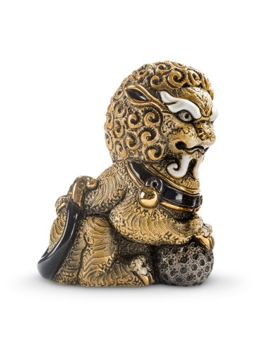 Zimt-Foo-Löwe Keramik-Skulptur von Rosa Rinconada