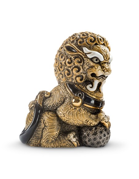 Zimt-Foo-Löwe Keramik-Skulptur von Rosa Rinconada