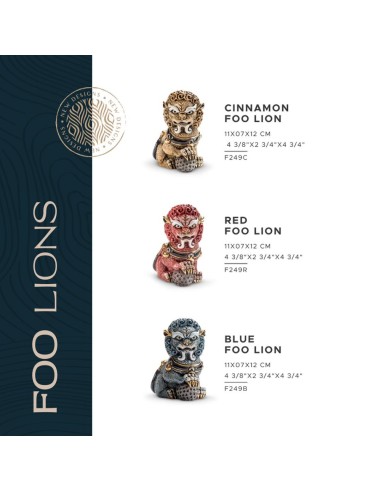 Cinnamon Foo Lion Ceramic Sculpture De Rosa...