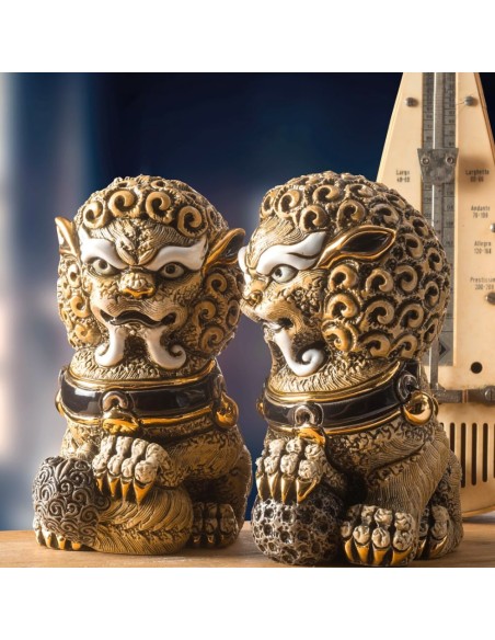 Cinnamon Foo Lioness Ceramic Sculpture De Rosa Rinconada