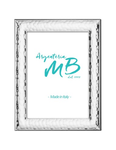 Hammered PVD Silver Picture Frame with Glossy Edge
