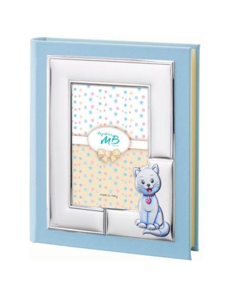 Customizable Blue Cat Photo Album for Baby Boys