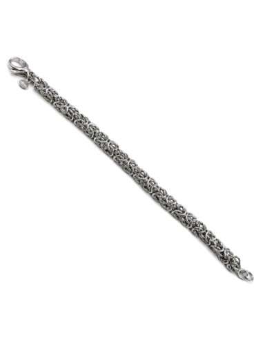 925 Sterling Silver Byzantine Chain Bracelet 