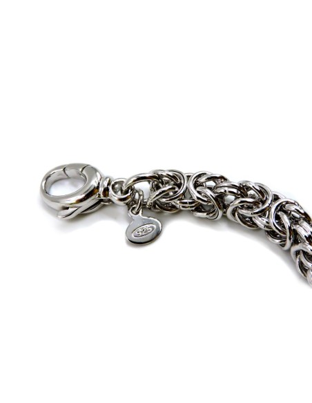 925 Sterling Silver Byzantine Chain Bracelet 