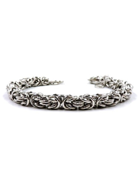 925 Sterling Silver Byzantine Chain Bracelet 