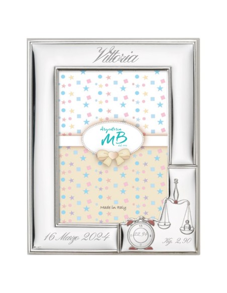 Customizable Baby Girl Birth Photo Frame with Engraving Name Time Date and Weight
