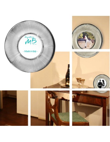 Round Grooved Silver Picture Frame