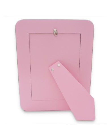 Baby Girl Birth Photo Frame in White and Pink...