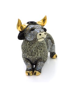 Brave Bull Grey Ceramic Sculpture De Rosa Rinconada 2