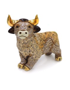 Brave Bull Brown Ceramic Sculpture De Rosa Rinconada