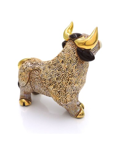 Tapferer Brauner Stier Keramikskulptur von Rosa...