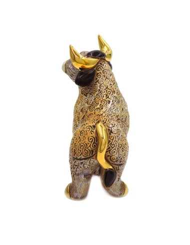 Tapferer Brauner Stier Keramikskulptur von Rosa...