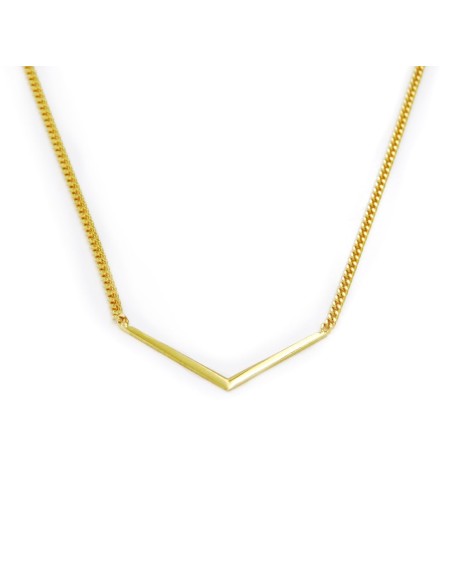 Gold Plated 925 Sterling Silver V Necklace 