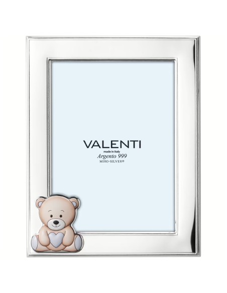 Portafoto Personalizzato con Incisione Nome Cornice Orsetto Cuore Azzurro cm 13x18