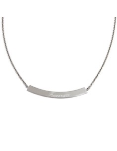 Collana con Targa Mezzaluna Personalizzabile con...
