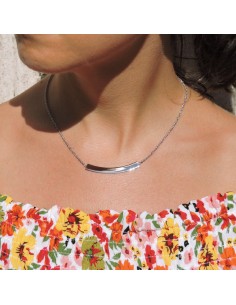 Collana con Targa Mezzaluna Personalizzabile con... 2