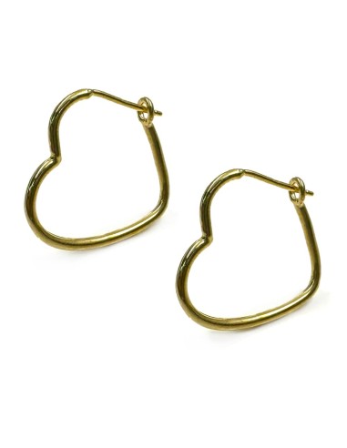 Sterling Silver Heart Hoop Earrings 