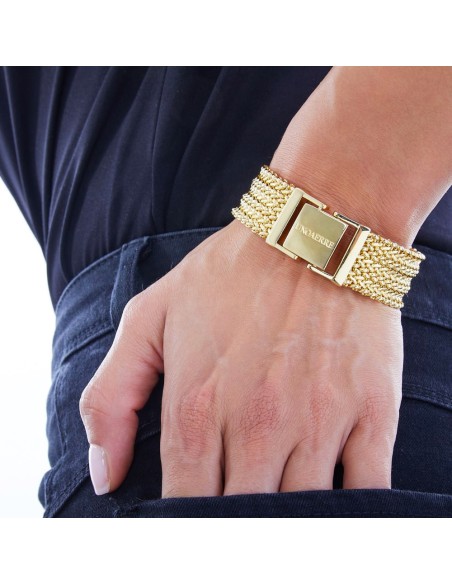 Reiskorn-Kettenarmband aus Vergoldetem Bronze