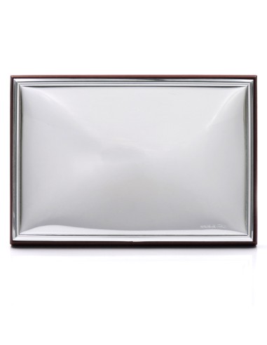 15x10 cm Plakette aus PVD-Silber Personalisierbar mit Gravur, Holzträger